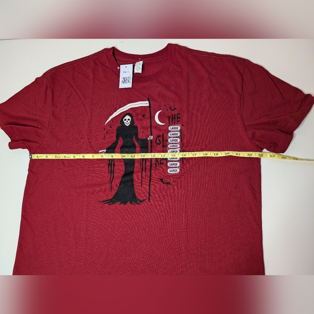 NWT Large Red T-Shirt Short Sleeves 'The Glam Reaper - Picture 6 of 6